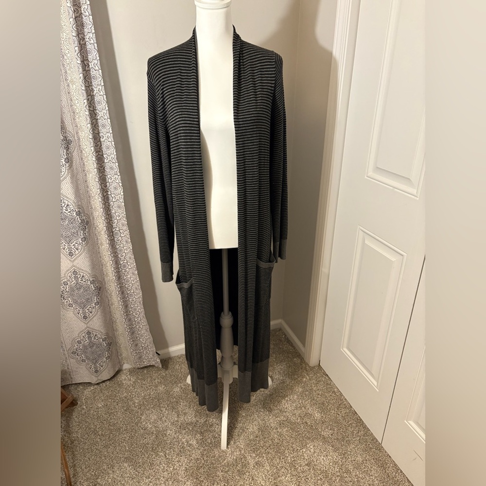 Eileen Fisher Maxi Striped Cardigan